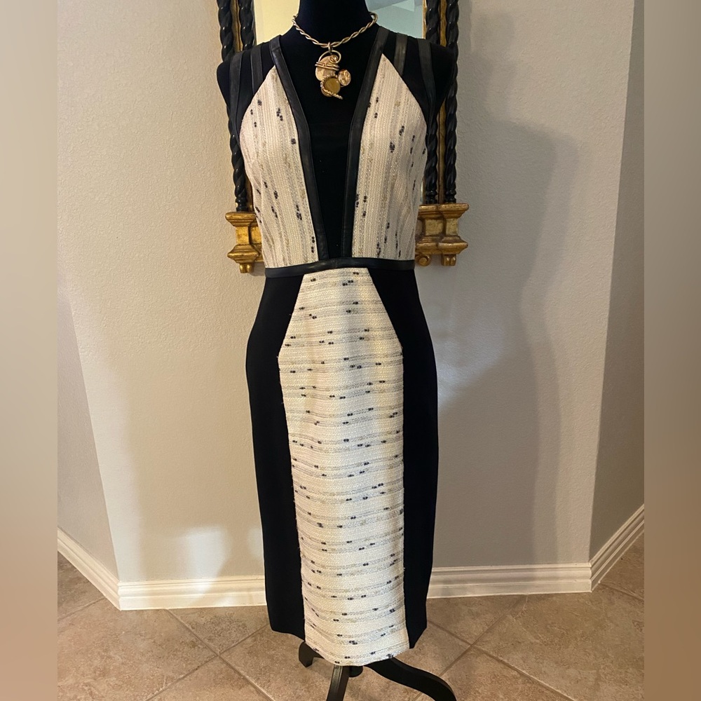 Rachel Roy Black and Cream Dress Size 6